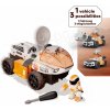 Stavebnica vesmírne autíčko 3v1 Space Rover Discovery Set Smoby 50 dielikov so skrutkovačom a figúrka astronauta s pohyblivými končatinami