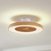 Lindby LED stropný ventilátor Teleo, Ø 58 cm, farba dreva, CCT - 10022131