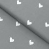 Goldea bavlnené plátno - srdiečka na sivom 160 cm
