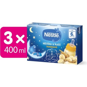 Nestlé 3x Mliečko s kašou banánové 2 x 200 ml