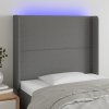 vidaXL Čelo postele s LED tmavosivé 103x16x118/128 cm látka