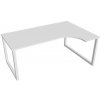 Hobis Pracovný stôl UNI O, ergo, ľavý, 180x75,5x120 cm, biela/biela