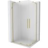 Mexen Velar L Duo, sprchový kút s posuvnými dverami 90 x 80 cm, 8mm sklo námraza, zlatá matná, 871-090-080-02-33-55