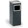 Odpadkový kôš s popolníkom, 240 x 240 x 600 mm, čierna / nerez