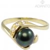 Adanito BRR1233G Zlatý prsteň s čiernou perlou