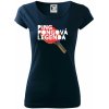 Ping Pongová legenda - Dámske tričko Pure - S ( Tmavomodrá (veľmi tmavá - skoro čierna) )
