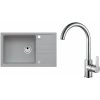 Alveus SET A355 Concrete 81 / Chrom SETA355 - Drez Granitový Intermezzo 130 - 780x480mm, vanička 460x405x200mm, Concrete 81 + bateria Tonia, Chróm