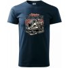 Snežný skúter kostra - Klasické pánske tričko vyššej gramáže - XS ( Tmavomodrá (takmer čierna) )