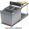 Výsuvný smetný kôš LINEA 517, 450 mm (1 x 16 + 2 x 7,5 L - šedý)