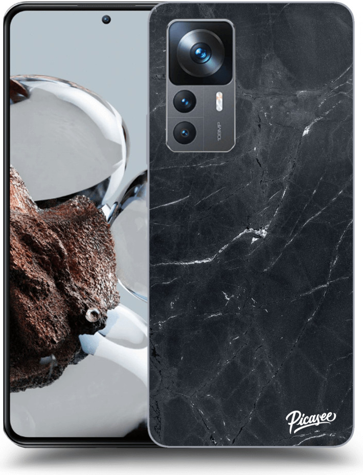 Púzdro Picasee silikónové Xiaomi 12T Pro - Black marble čierne