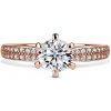 Florence Side Stones | Zásnubný prsteň so stredovým kameňom 0.700ct, ružové zlato, s diamantmi 57