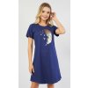Vienetta Dámska nočná košeľa s krátkym rukávom Patricie: tmavě modrá S