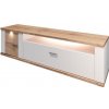 Decodom MANHATT B 62 BIA/WOT KOMP-L MWOT 5363889 - skrinka na TV, Biela arctic / Biela arctic vysoký lesk / Dub wotan