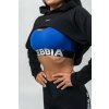 Crop mikina s dlhým rukávom a kapucňou Gym time 259 čierna NEBBIA Veľkosť: S