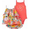 CARTER'S Set 3dielny tričko na ramienka, body na ramienka, kraťasy Orange Flowers dievča 12m