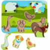 Vkladačka Lucy & Leo 226 Zvieratká na farme - drevené vkladacie puzzle 7 dielov (4897059892269)