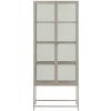 Sivá vitrína 77x186x35 cm Seaford – Actona