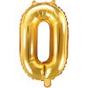 PartyDeco Fóliový balón Mini - Číslo 0 zlatý 35cm