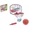 Teddies Basketbalový kôš drevo/kov/sieťka/lopta s pumpičkou v krabici 49x42x4cm