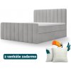 Čalúnená boxspring posteľ Magic plus 160x200 - sivá