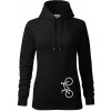 Bicykel na výšku - Mikina dámská Cape s kapucí - S ( Čierna )