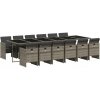 VidaXL 13-dielna súprava záhradného nábytku s podložkami, sivý PE ratan