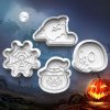 Halloween - Sada 4ks vykrajovačiek s pečiatkou