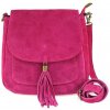 Kožená kabelka cez rameno 1147 fuxia