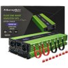 Qoltec 51944 Monolitový a nabíjačka batérií 2500W 5000W Vstup 12V 2 x 230V 1x USB LCD 51944