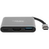 Natec multifunkční adaptér Fowler MINI USB-C PD, USB 3.0, HDMI 4K NMP-1607