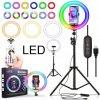 VEĽKÝ SET KRUHOVÉHO LED RGB SVETLA NA SELFIE SO STATÍVOM 120W + DIAĽKOVÉ OVLÁDANIE