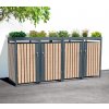 Westmann Planta oceľový box na odpadkové koše 4x240 litrov, antracit 84 x 264 x 124 cm, WMHHWTC-64