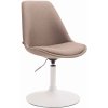 Design-Shop Stolička Maverick W - látka, podnož kov biela matná - Sivo-hnedá (Taupe)