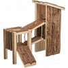 TRIXIE Domček poschodový drevený, ihrisko, hračka pre škrečka, myši a hlodavce