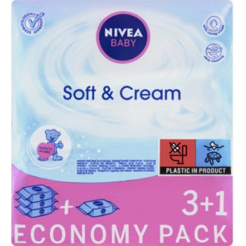 Nivea Baby Soft&Cream detské obrúsky 4 x 63 ks