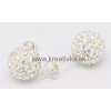 Swarovski kryštáľ napichovacie naušnice 10mm 1pár dúhový efekt, AG925 striebro (10 mm v priemere, 20 mm dlhé, 1 mm hrubé)