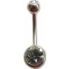 Oceľový piercing banánik s kryštálmi Veľkosť: Černý krystal 1,6 x 10mm