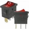 Prepínač kolískový mini 3pin 230V červený