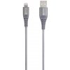 Skross USB kábel USB 2.0 USB-A zástrčka 1.20 m sivá guľatý, flexibilný, látkový poťah SKCA0011A-MFI120CN; SKCA0011A-MFI120CN