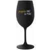 PSYCHO PAT&MAT - černá sklenice na víno 350 ml