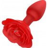 Rose Plug - análny vibrátor na diaľkové ovládanie - nabíjateľný - červený