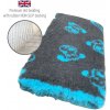 DRYBED Premium Vet Bed Dogface antracitový + tyrkysový 100 x 75 cm