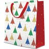 Darčeková taška PAW Colorful Christmas Trees, stredná 20x10x25 cm