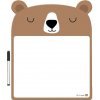 BEBE Friends, stierateľná tabuľka, obojstranná, sada obsahuje 1 zmazateľnú fixku so stierateľnou hubkou, v tvare medveďa