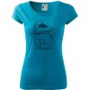 Futbalová lopta kopačka jedným ťahom - Dámske tričko Pure - XS ( Svetlý tyrkys )