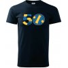 Volejbal okrúhle narodeniny 50 - Klasické pánske tričko vyššej gramáže - 2XL ( Tmavomodrá (takmer čierna) )