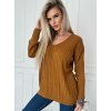 Fashionweek Luxusný sveter dámsky s výstrihom do V pre moletky NB10109 Farba: Camel, Veľkosť: Universal