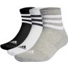 adidas Performance adidas 3-Stripes Cushioned Sportswear Low-Cut Socks 3 Pairs Šedá