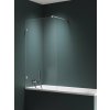 New Trendy Avexa Nickel Brushed vaňová zástena 90 cm jednodielny brúsené/číre sklo EXK-8742-WP