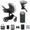 KINDERKRAFT Kočík kombinovaný 2v1 Prime 2 Grey + Fusak Jibot Charcoal Grey VP-F196727